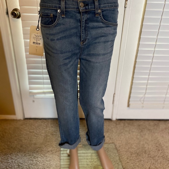 Rag & Bone New York Jeans 10 Inch Crop Cropped Medium Light Wash Denim Sz 28 NWT - Picture 6 of 12